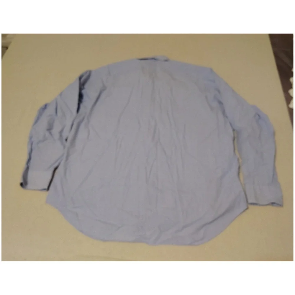 Lauren Ralph Lauren Mens Dress Shirt Blue Gingham Check Cotton Size 17‎ 32/33 11